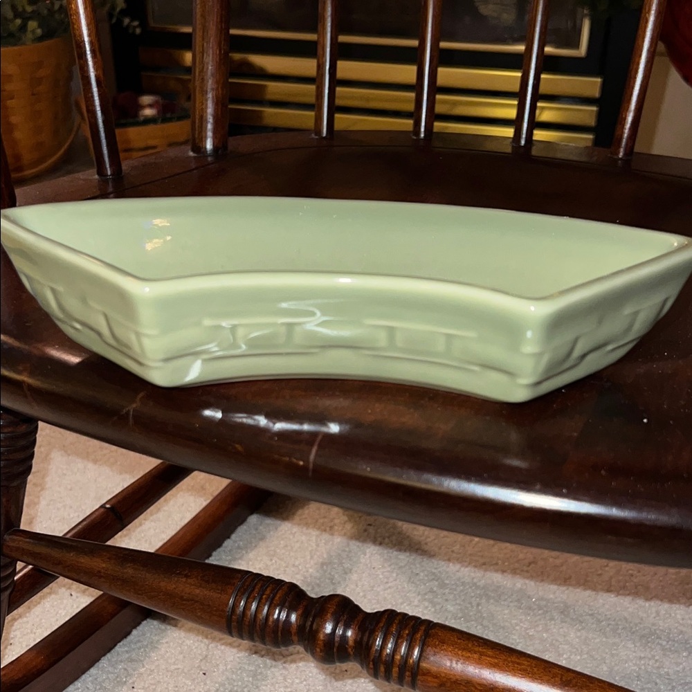 Longaberger Sage Green Ceramic Plate - belongs to the LB Lazy Susan. EC